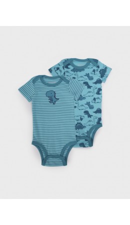 Боди детское трикотажное для мальчиков, 2 шт в комплекте голубой