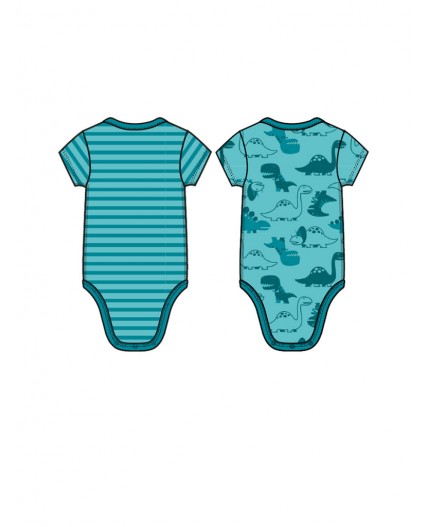 Боди детское трикотажное для мальчиков, 2 шт в комплекте голубой