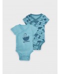 Боди детское трикотажное для мальчиков, 2 шт в комплекте голубой