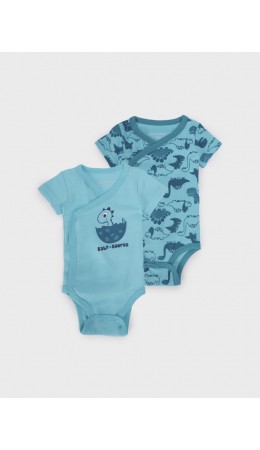 Боди детское трикотажное для мальчиков, 2 шт в комплекте голубой