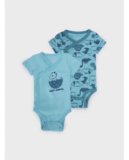 Боди детское трикотажное для мальчиков, 2 шт в комплекте голубой