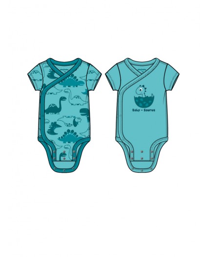 Боди детское трикотажное для мальчиков, 2 шт в комплекте голубой