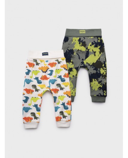 Ползунки детские трикотажные для мальчиков, 2 шт в комплекте разноцветный