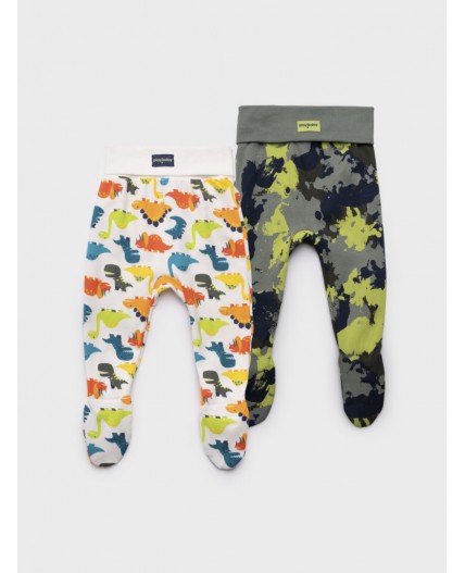 Ползунки детские трикотажные для мальчиков, 2 шт в комплекте разноцветный