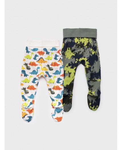 Ползунки детские трикотажные для мальчиков, 2 шт в комплекте разноцветный