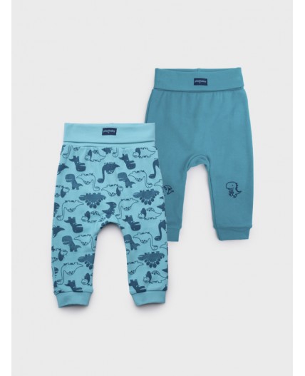 Ползунки детские трикотажные для мальчиков, 2 шт в комплекте голубой
