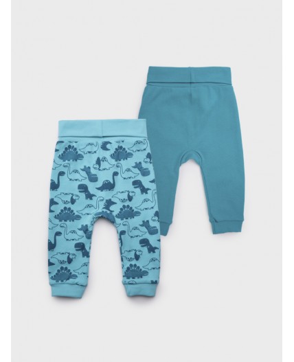 Ползунки детские трикотажные для мальчиков, 2 шт в комплекте голубой