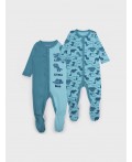 Комбинезон детский трикотажный для мальчиков, 2 шт в комплекте голубой