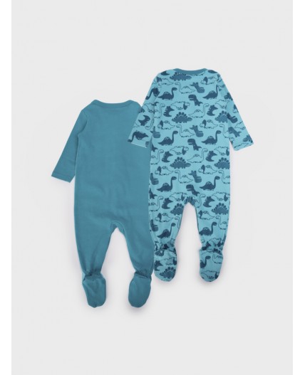 Комбинезон детский трикотажный для мальчиков, 2 шт в комплекте голубой