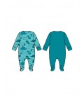 Комбинезон детский трикотажный для мальчиков, 2 шт в комплекте голубой