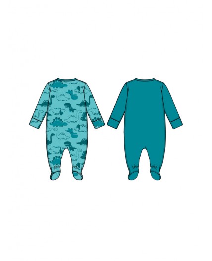 Комбинезон детский трикотажный для мальчиков, 2 шт в комплекте голубой