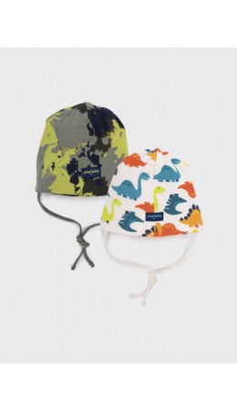 Шапка детская трикотажная для мальчиков, 2 шт в комплекте разноцветный