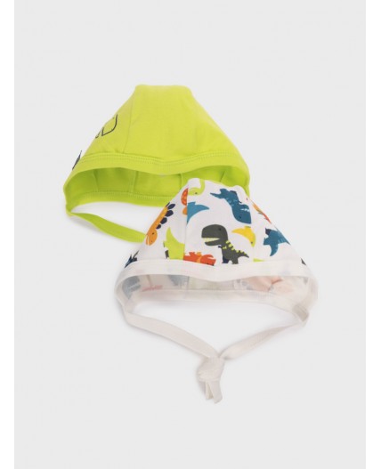 Чепчик детский трикотажный для мальчиков, 2 шт в комплекте разноцветный