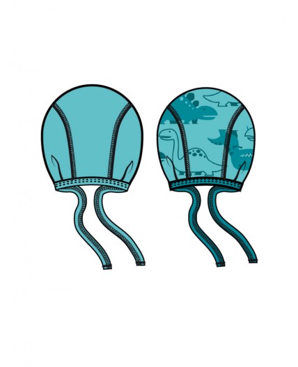 Чепчик детский трикотажный для мальчиков, 2 шт в комплекте голубой