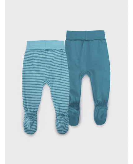 Ползунки детские трикотажные для мальчиков, 2 шт в комплекте голубой