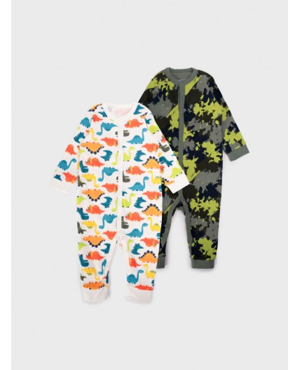 Комбинезон детский трикотажный для мальчиков, 2 шт в комплекте разноцветный