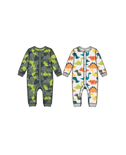 Комбинезон детский трикотажный для мальчиков, 2 шт в комплекте разноцветный