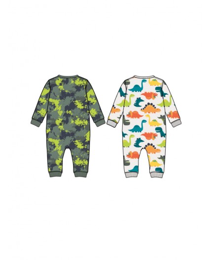 Комбинезон детский трикотажный для мальчиков, 2 шт в комплекте разноцветный