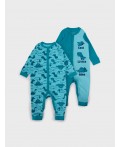 Комбинезон детский трикотажный для мальчиков, 2 шт в комплекте голубой