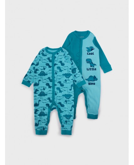 Комбинезон детский трикотажный для мальчиков, 2 шт в комплекте голубой