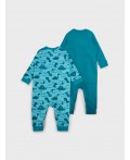 Комбинезон детский трикотажный для мальчиков, 2 шт в комплекте голубой