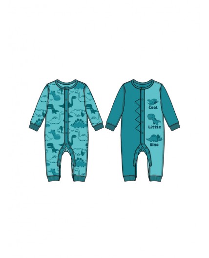 Комбинезон детский трикотажный для мальчиков, 2 шт в комплекте голубой