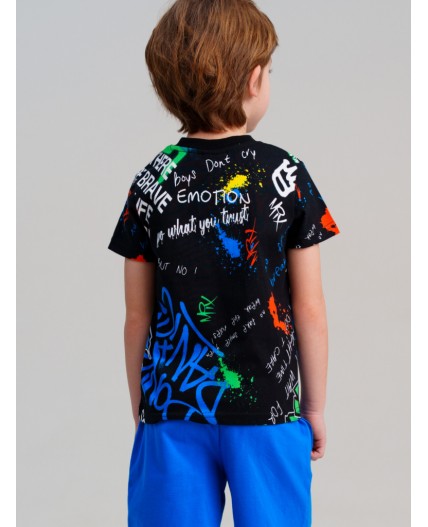 Фуфайка трикотажная для мальчиков (футболка) разноцветный