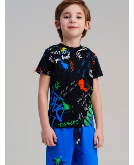 Фуфайка трикотажная для мальчиков (футболка) разноцветный