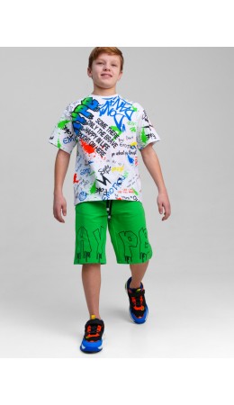 Фуфайка трикотажная для мальчиков (футболка) белый