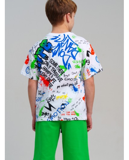 Фуфайка трикотажная для мальчиков (футболка) белый