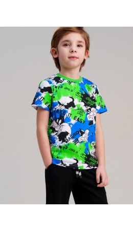 Фуфайка трикотажная для мальчиков (футболка) разноцветный