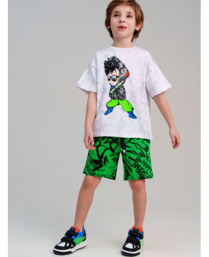 Шорты трикотажные для мальчиков, 2 шт в комплекте светло-зеленый,черный