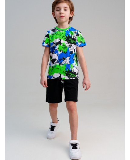 Шорты трикотажные для мальчиков, 2 шт в комплекте светло-зеленый,черный