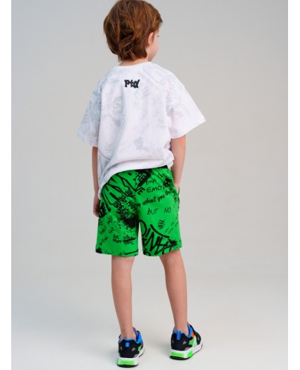 Шорты трикотажные для мальчиков, 2 шт в комплекте светло-зеленый,черный