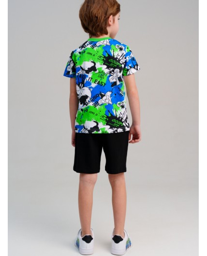 Шорты трикотажные для мальчиков, 2 шт в комплекте светло-зеленый,черный