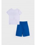 Комплект трикотажный для мальчиков: фуфайка (футболка), шорты белый,синий