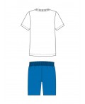 Комплект трикотажный для мальчиков: фуфайка (футболка), шорты белый,синий