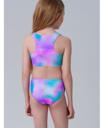 Купальный костюм трикотажный для девочек разноцветный