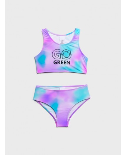 Купальный костюм трикотажный для девочек разноцветный