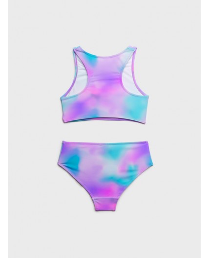 Купальный костюм трикотажный для девочек разноцветный