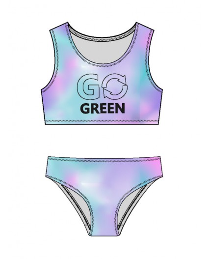 Купальный костюм трикотажный для девочек разноцветный