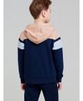 Толстовка трикотажная для мальчиков тёмно-синий,бежевый,белый