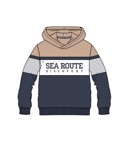 Толстовка трикотажная для мальчиков тёмно-синий,бежевый,белый
