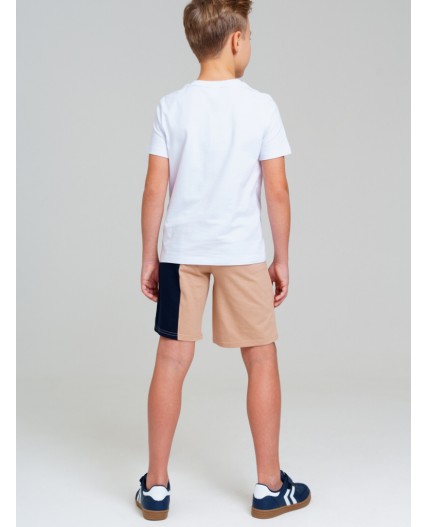 Шорты трикотажные для мальчиков, 2 шт в комплекте тёмно-синий,бежевый