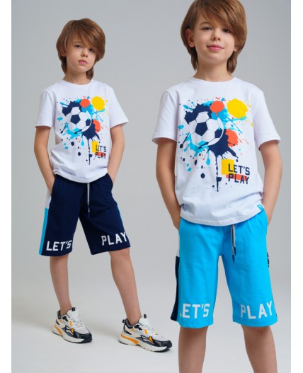 Шорты трикотажные для мальчиков, 2 шт в комплекте тёмно-синий,голубой,белый