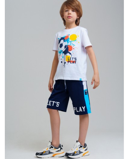 Шорты трикотажные для мальчиков, 2 шт в комплекте тёмно-синий,голубой,белый