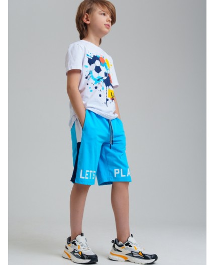 Шорты трикотажные для мальчиков, 2 шт в комплекте тёмно-синий,голубой,белый