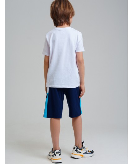 Шорты трикотажные для мальчиков, 2 шт в комплекте тёмно-синий,голубой,белый