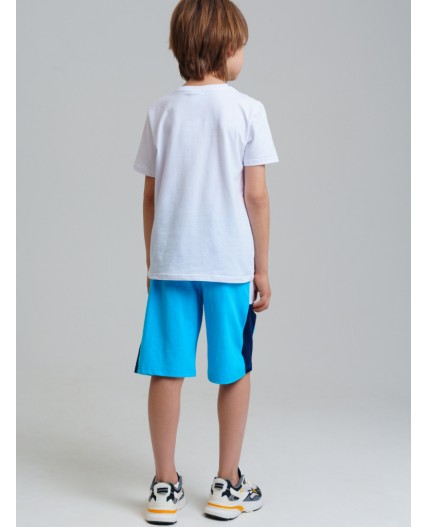 Шорты трикотажные для мальчиков, 2 шт в комплекте тёмно-синий,голубой,белый