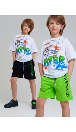 Шорты трикотажные для мальчиков, 2 шт в комплекте черный,зеленый